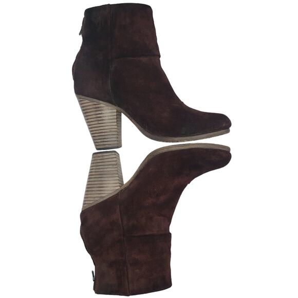Rag & Bone Classic Newbury chocolate brown Suede Ankle Boots SZ 7 - Picture 5 of 11